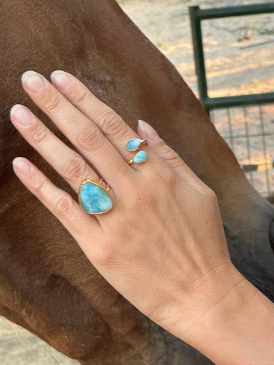 Larimar Gold Ring
