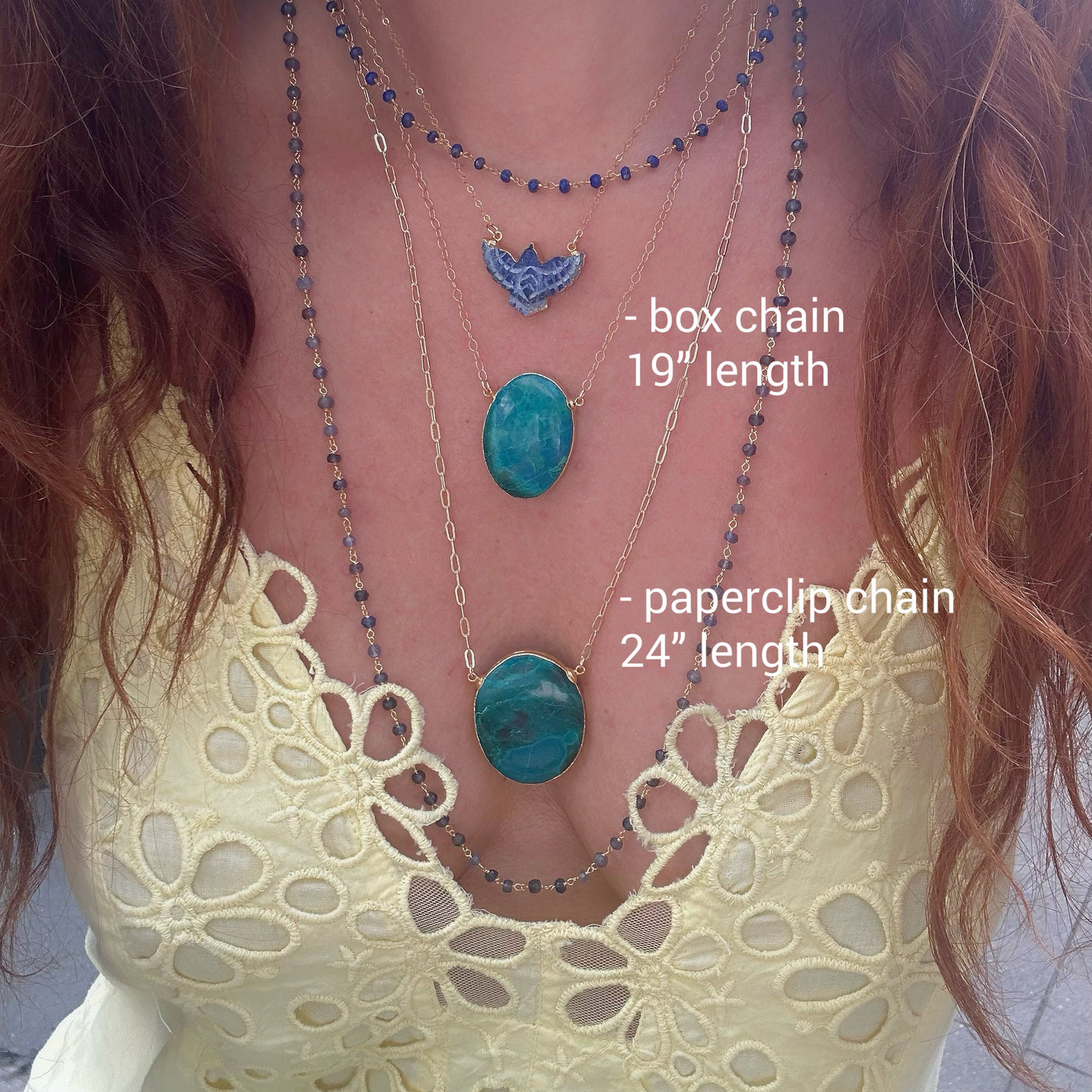 Chrysocolla Gold Necklace