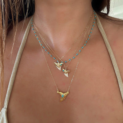 Turquoise Shark Tooth Gold