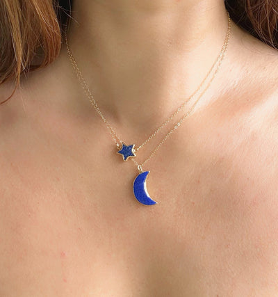 Lapis Star Gold Necklace