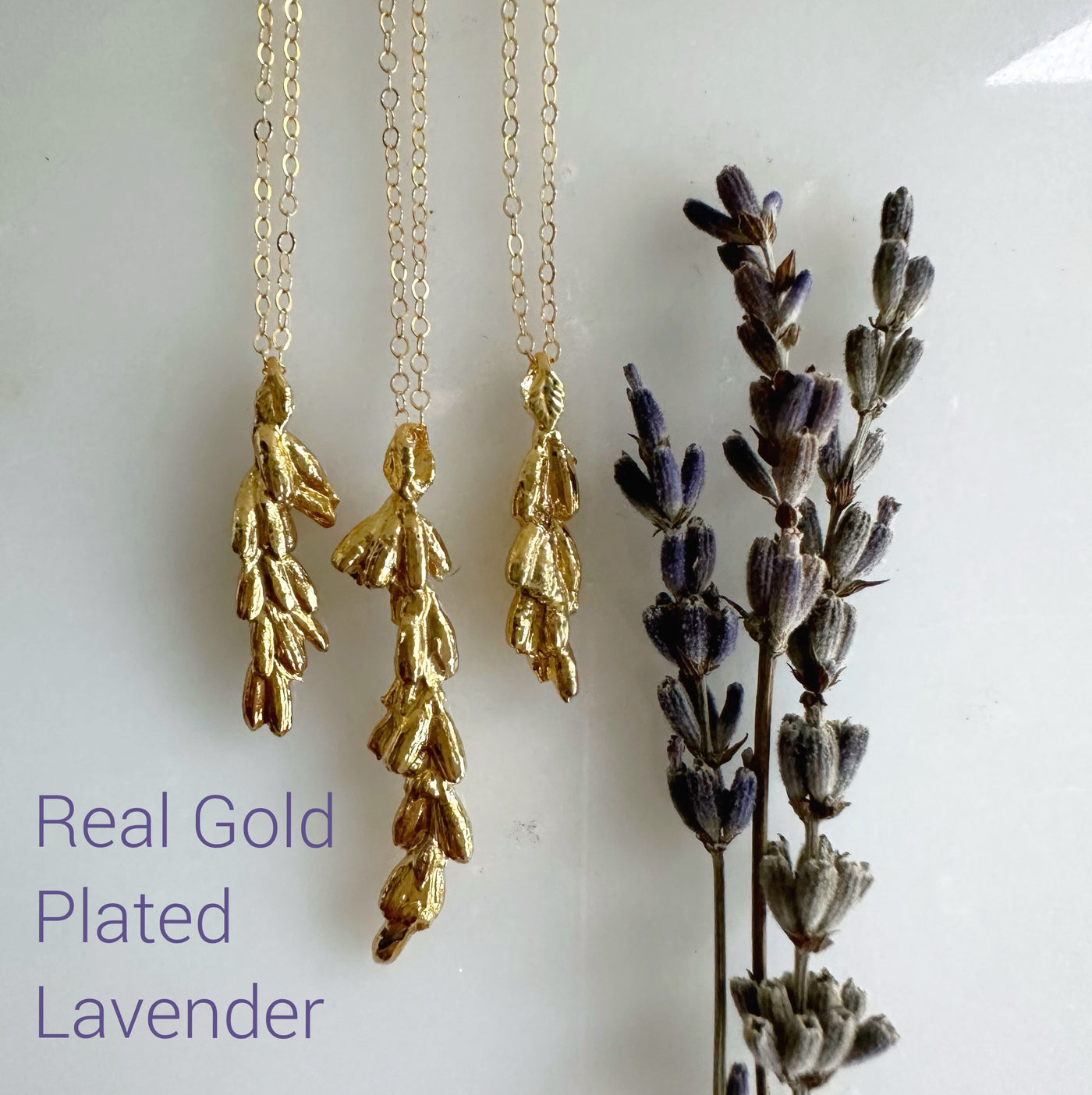 Real Lavender Gold Necklace