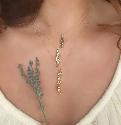 Real Lavender Gold Necklace