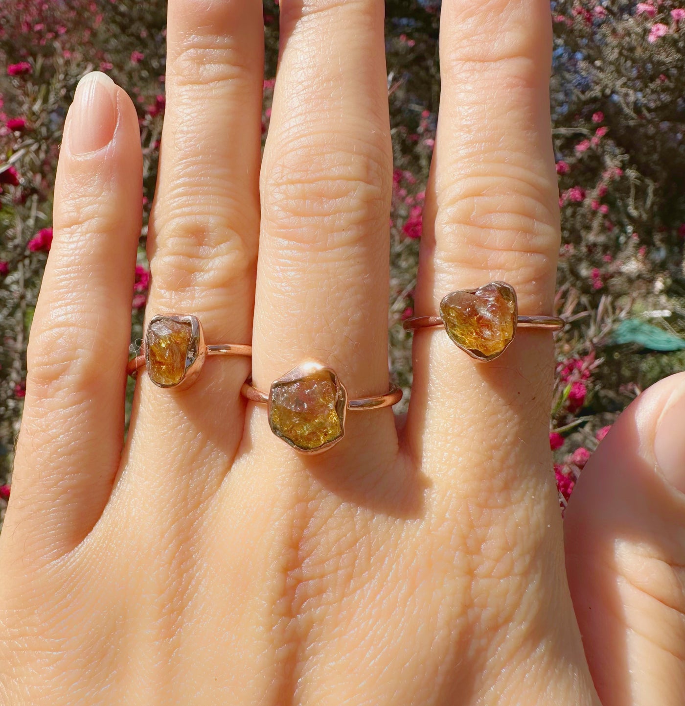 Raw Citrine Copper Ring