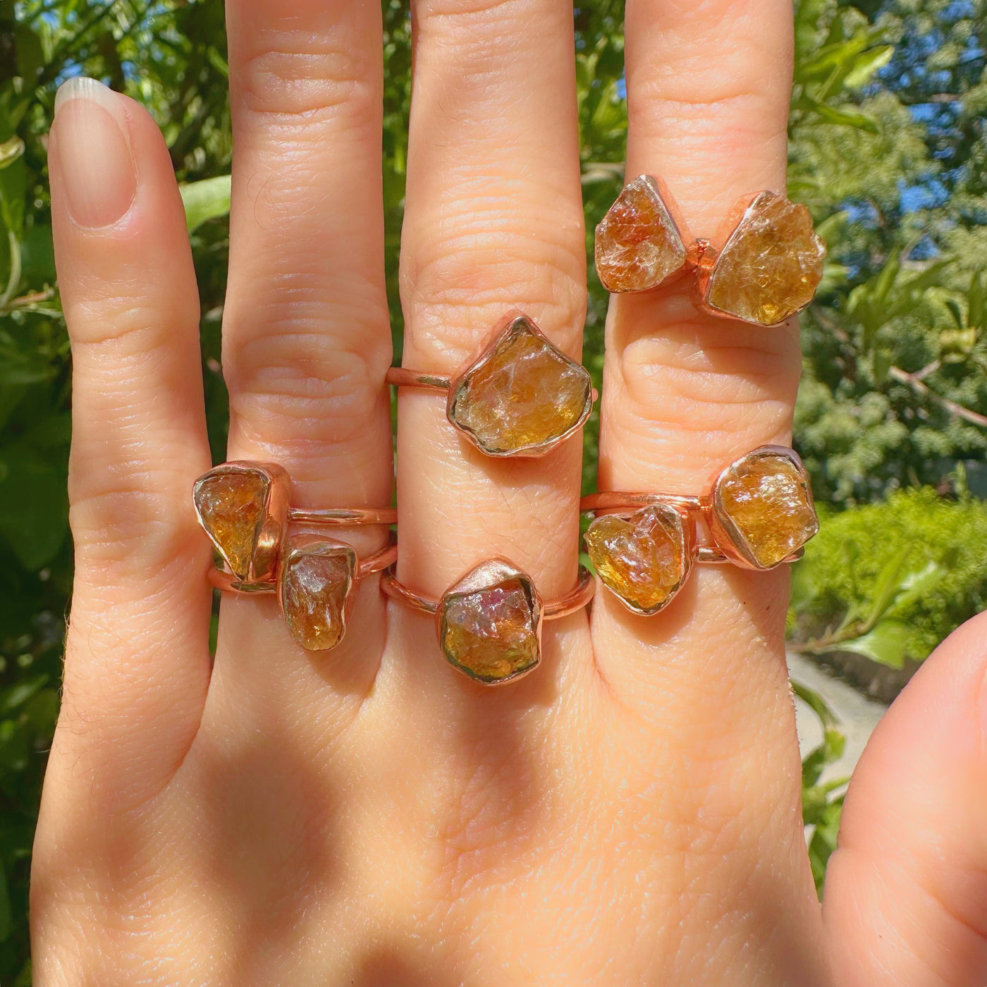 Raw Citrine Copper Ring