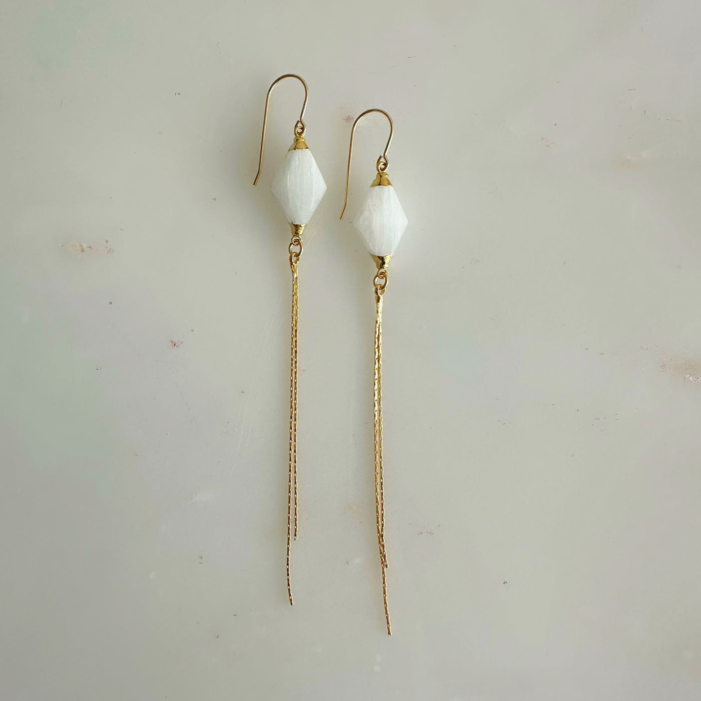 Selenite Drop Earrings