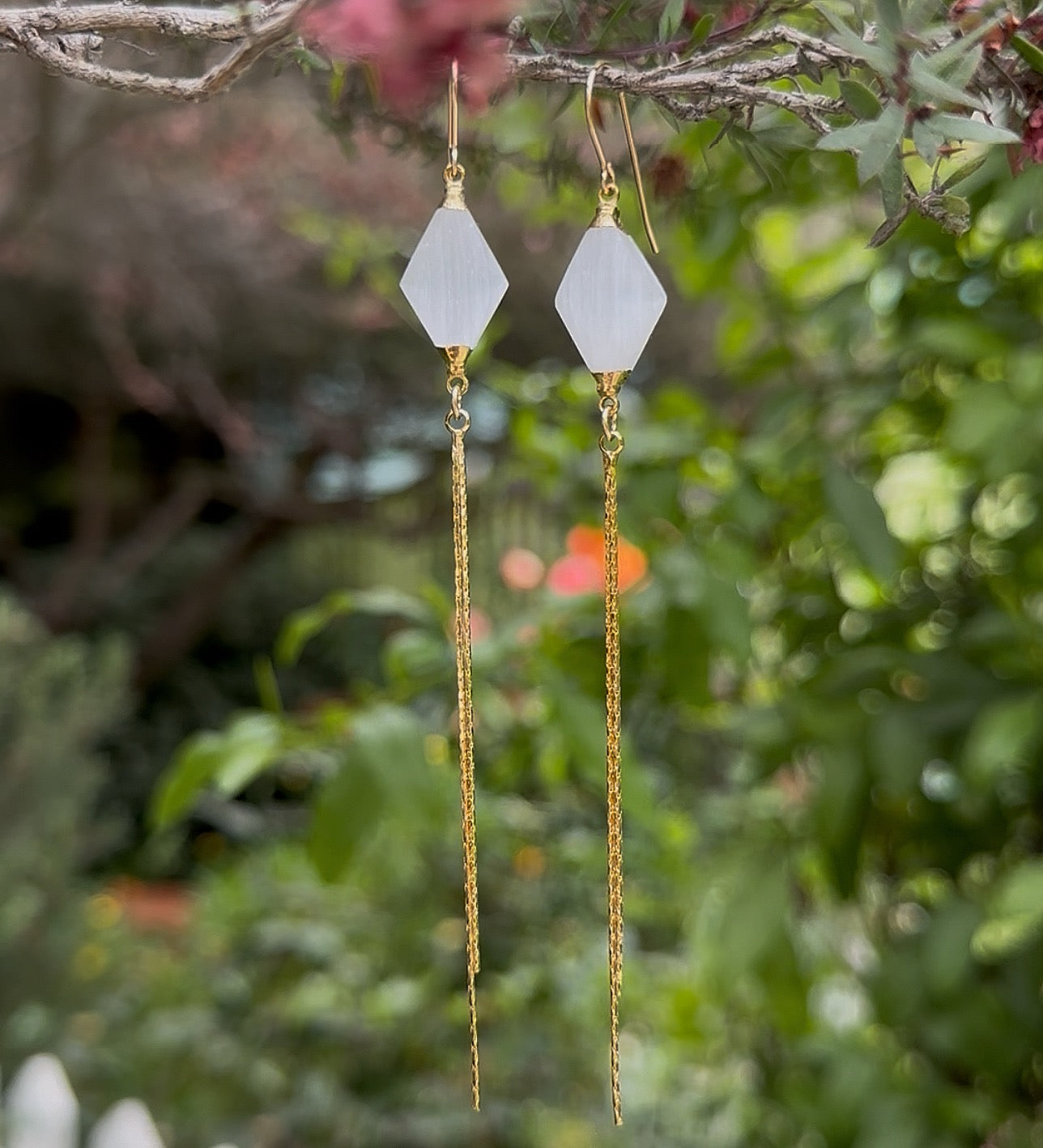 Selenite Drop Earrings