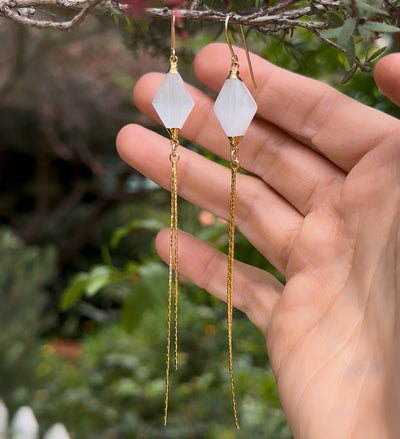 Selenite Drop Earrings