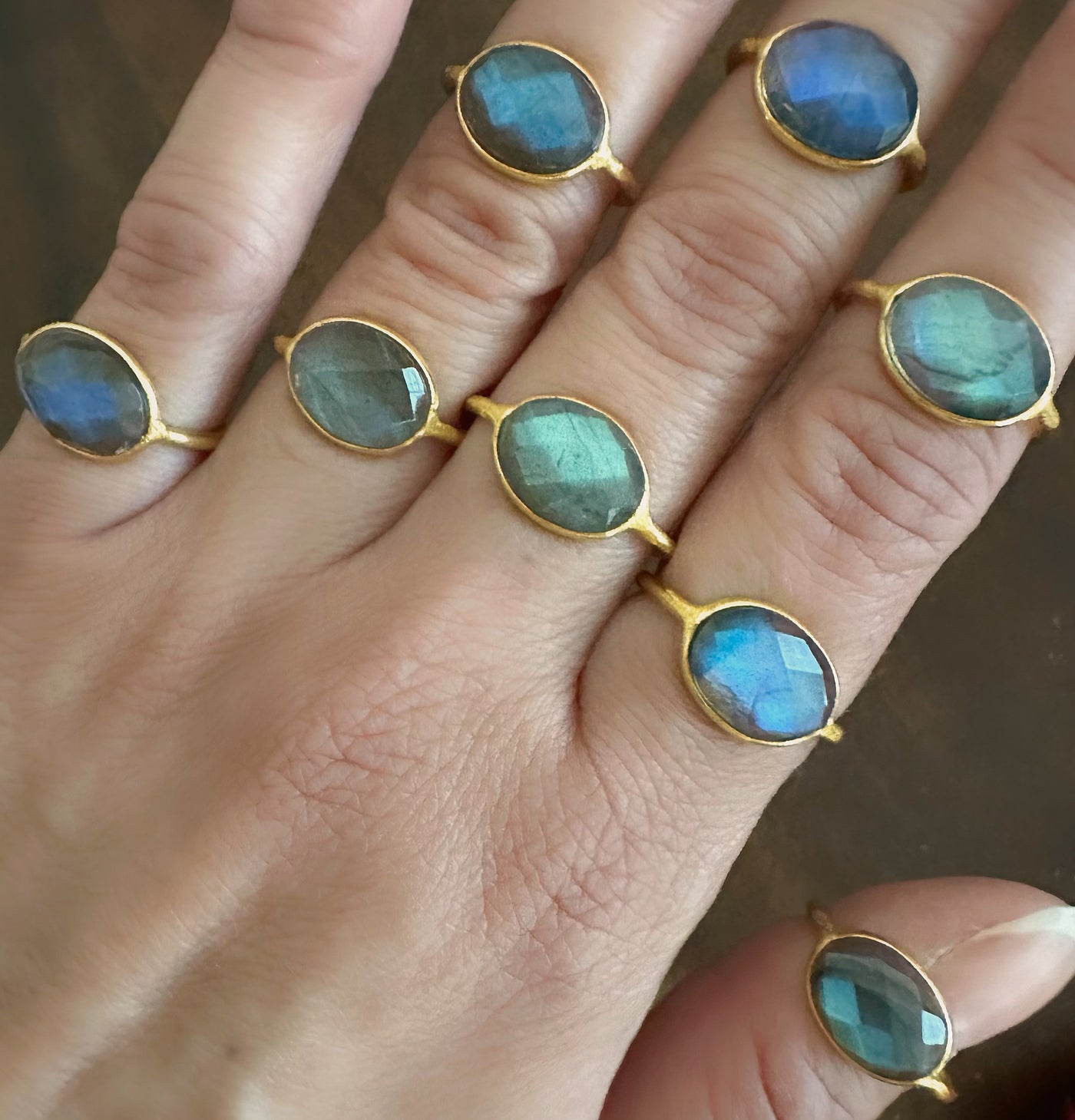 Labradorite Gold Ring