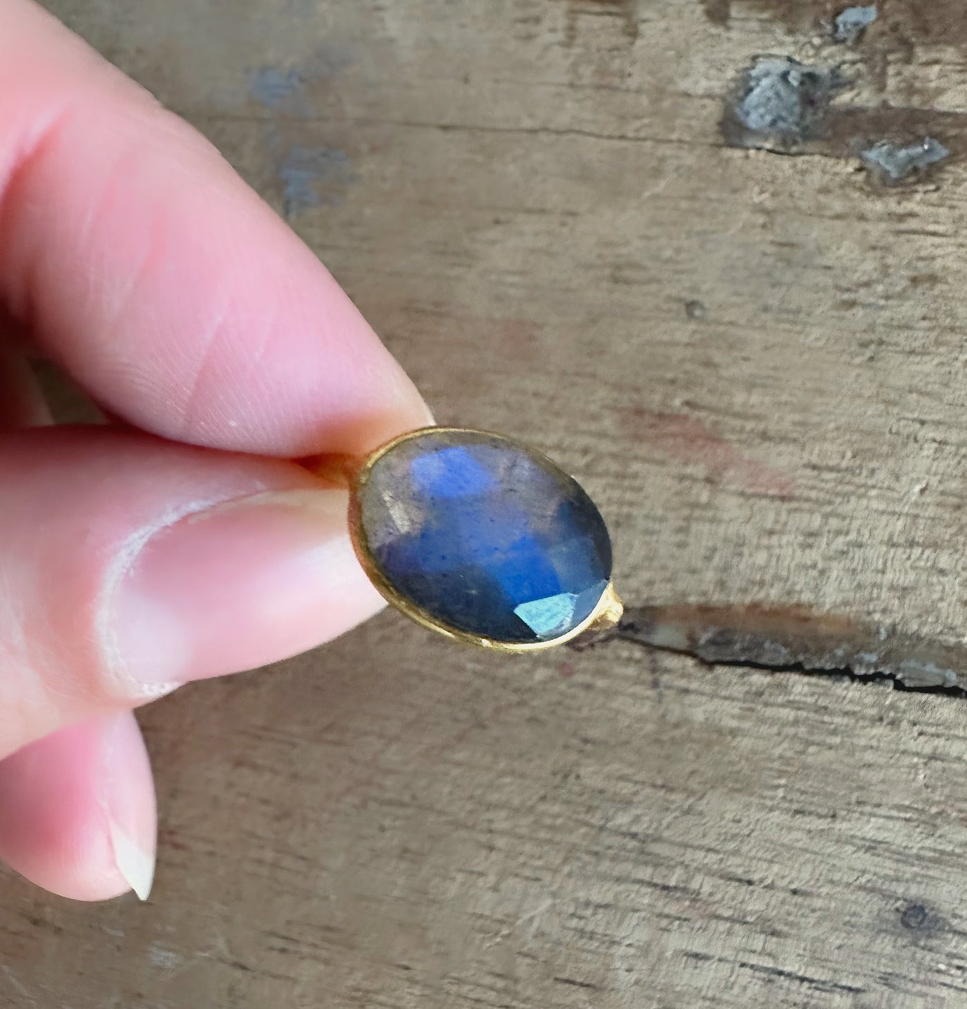 Labradorite Gold Ring