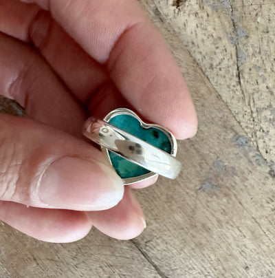 Turquoise Silver Heart Ring