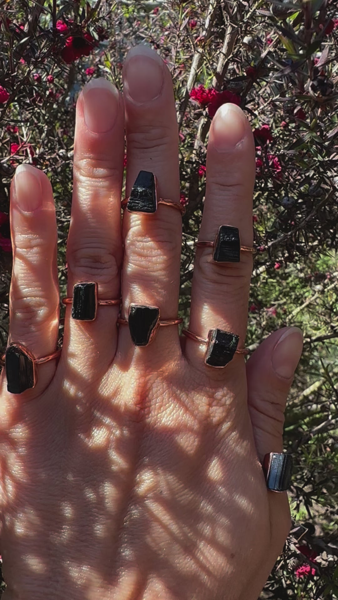 Black Tourmaline Copper Ring