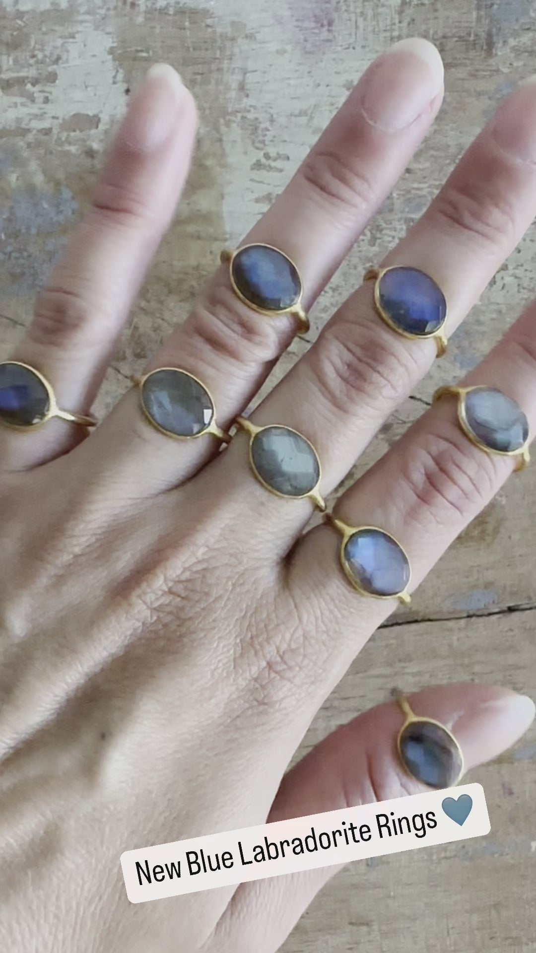 Labradorite Gold Ring