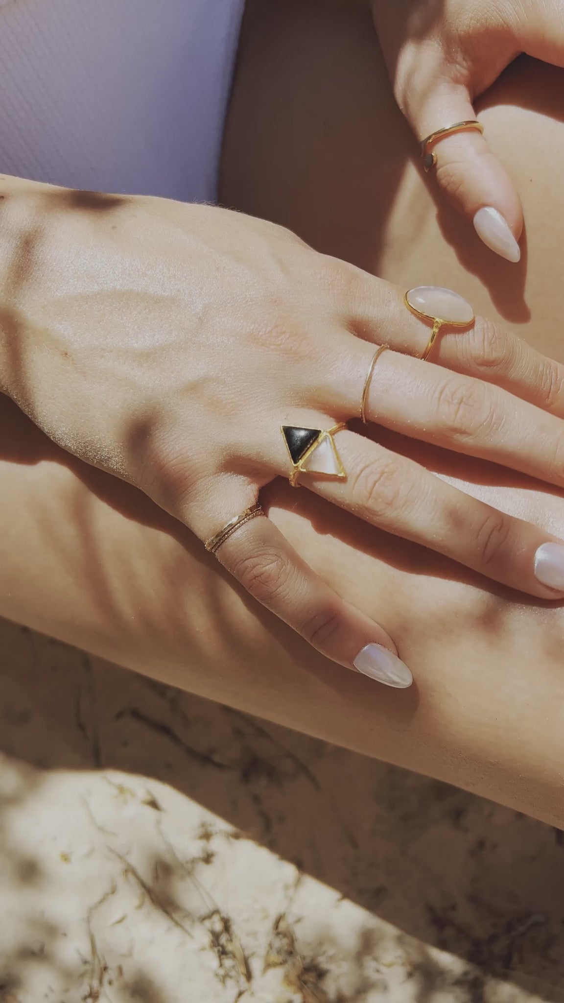 Black Tourmaline Selenite Ring