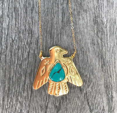 Turquoise Thunderbird Necklace