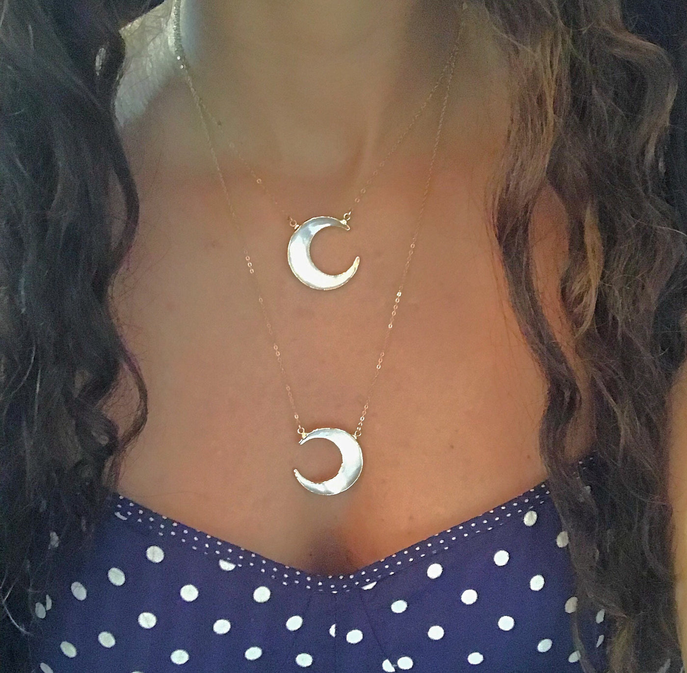 White Shell Moon Necklace