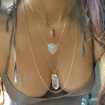 Rose Quartz Heart Necklace