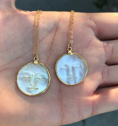 Gold Full Moon Shell Necklace