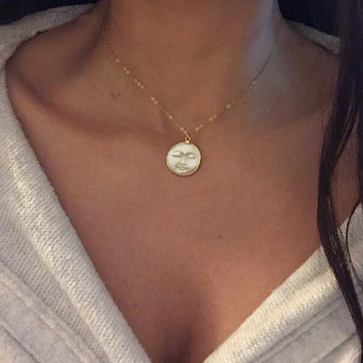 Gold Full Moon Shell Necklace