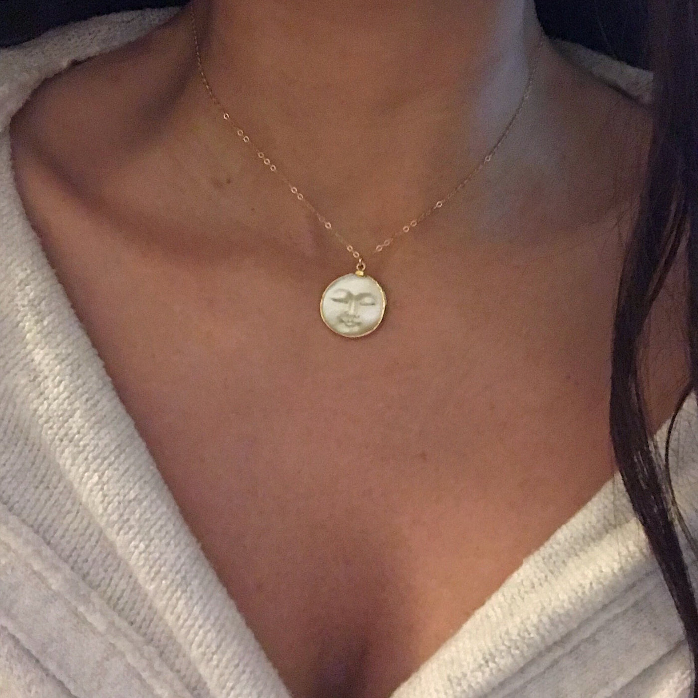 Man in the Moon Shell Necklace