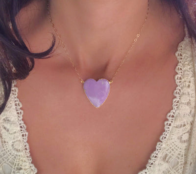 Phosphosiderite Gold Heart Necklace