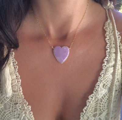 Phosphosiderite Gold Heart Necklace