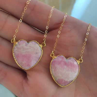 Rhodochrosite Heart Necklace