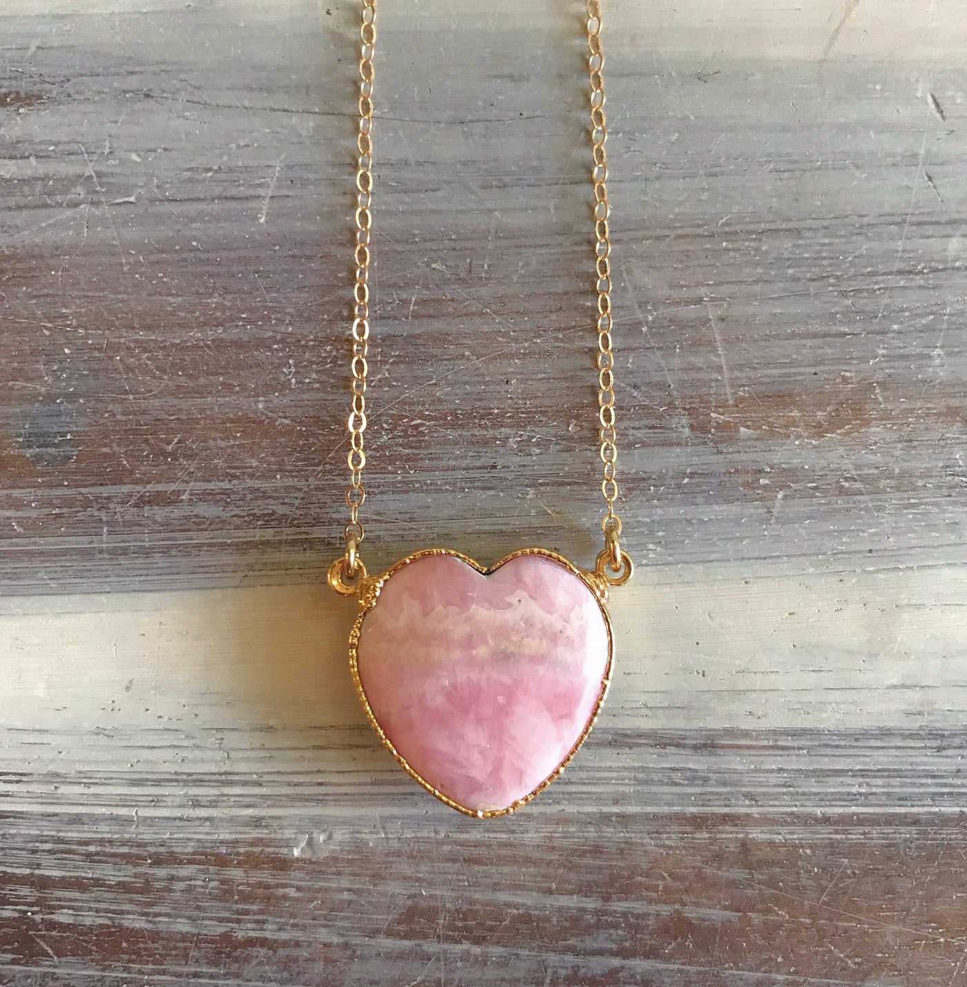 Rhodochrosite Heart Necklace