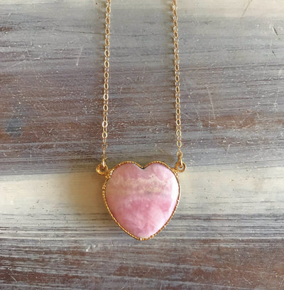 Rhodochrosite Heart Necklace