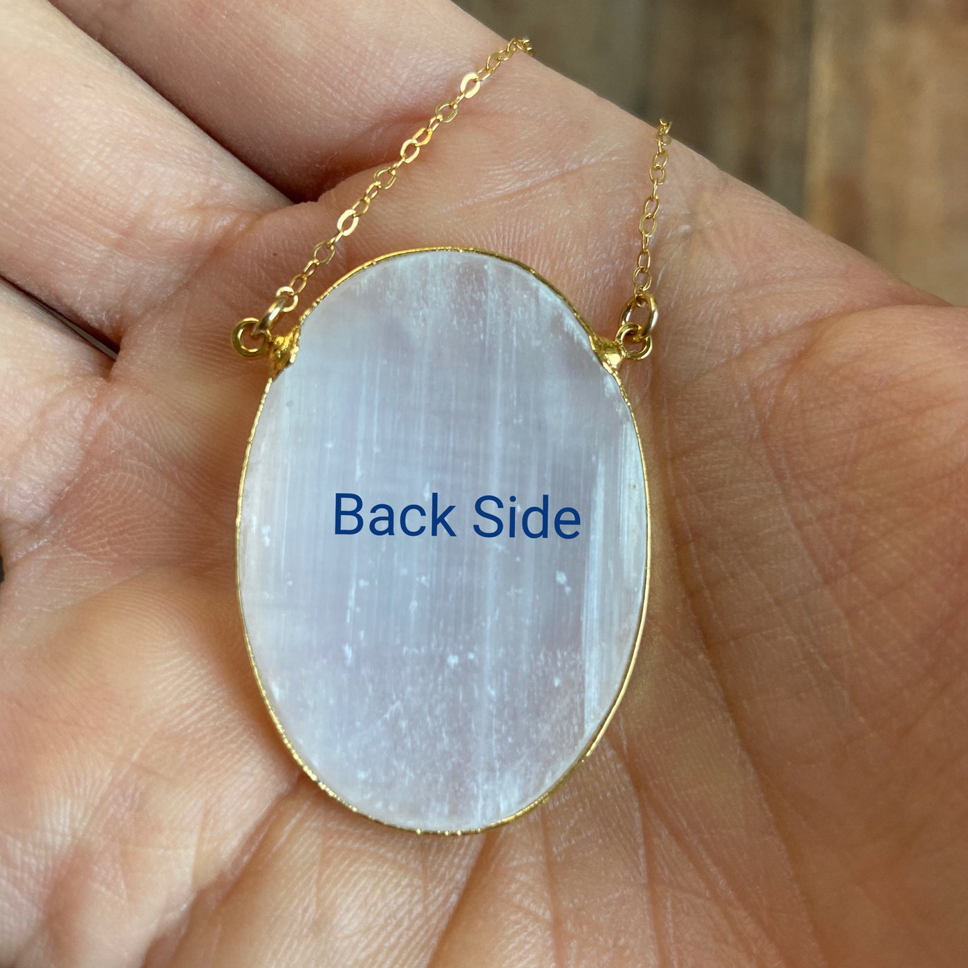 Large Selenite Oval Necklace