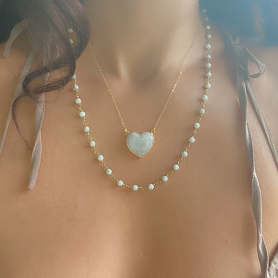 Moonstone Heart Pendant Necklace