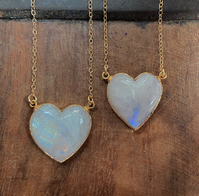 Moonstone Heart Pendant Necklace