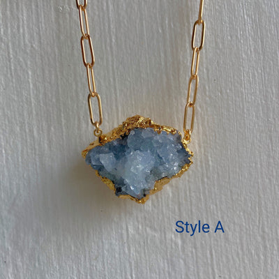 Celestite Cluster Necklace