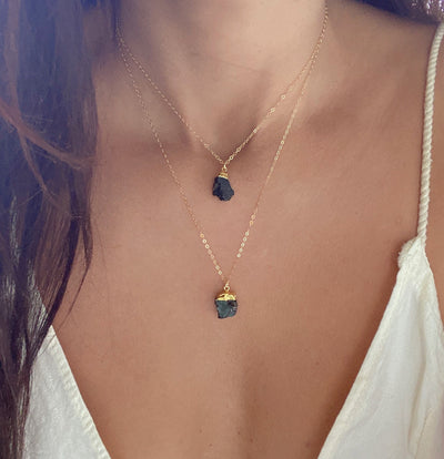 Gold Elite Noble Shungite Necklace // EMF Protection Necklace