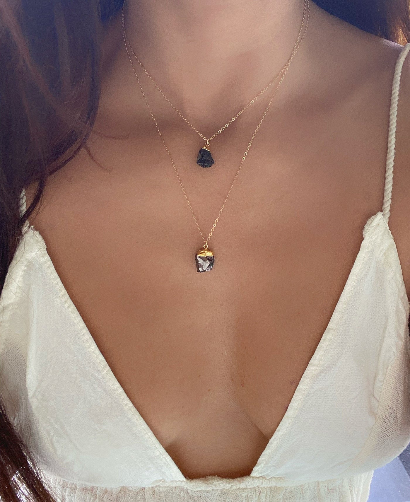 Gold Elite Noble Shungite Necklace // EMF Protection Necklace