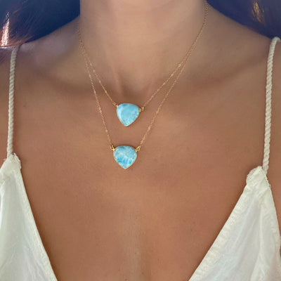 Larimar Gold Necklace