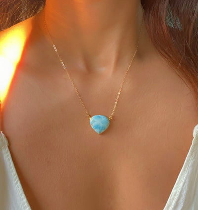 Larimar Gold Necklace