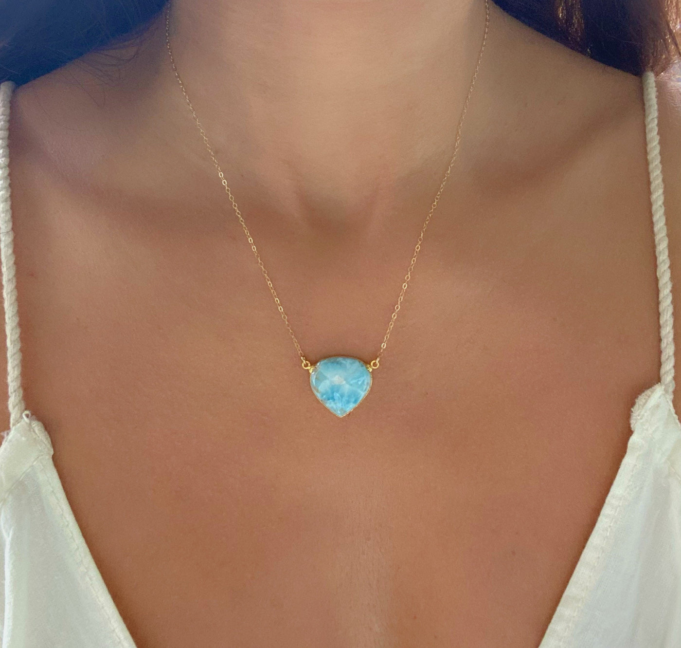 Larimar Gold Necklace