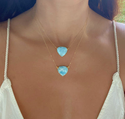 Larimar Gold Necklace