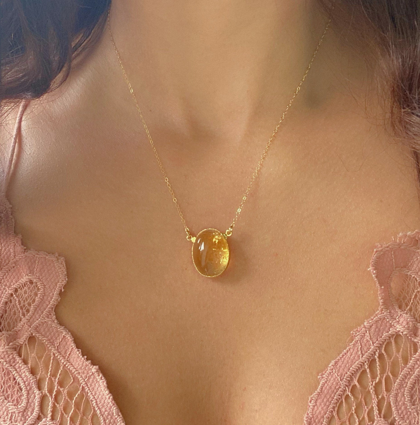 Citrine Oval Necklace