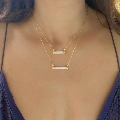 Selenite Horizontal Bar Necklace