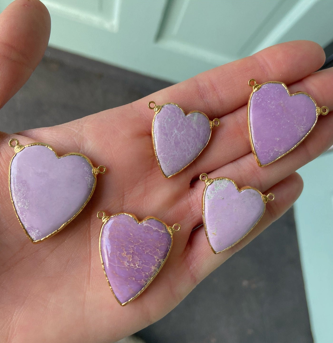 Phosphosiderite Gold Heart Necklace