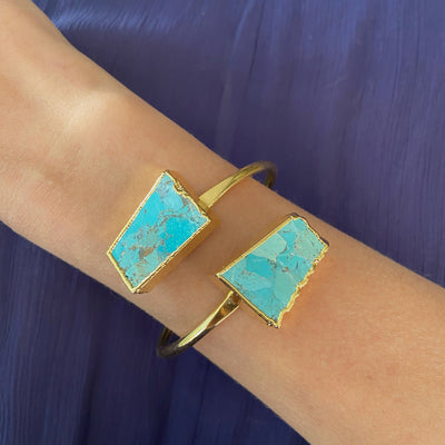 Turquoise Gold Cuff Bracelet