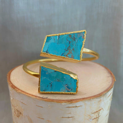 Turquoise Gold Cuff Bracelet