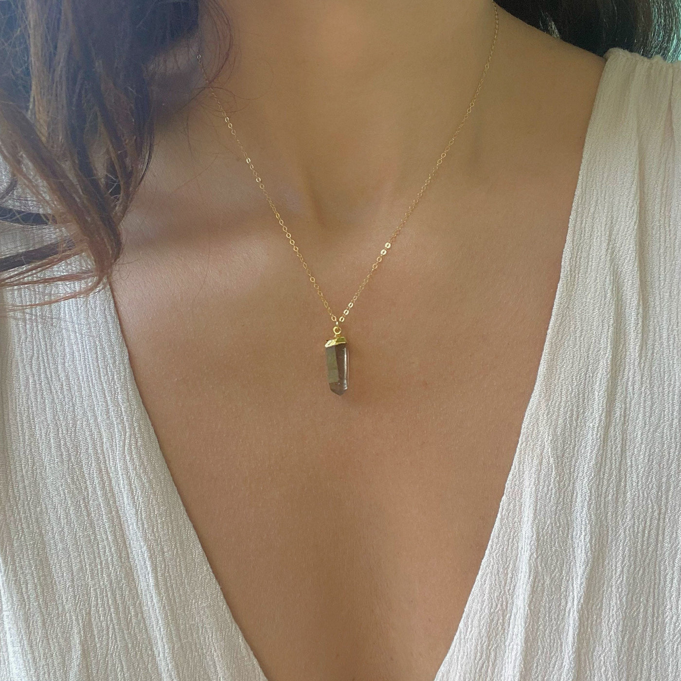 Smoky Quartz Point Necklace