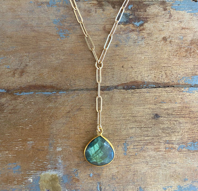 Labradorite Lariat Necklace