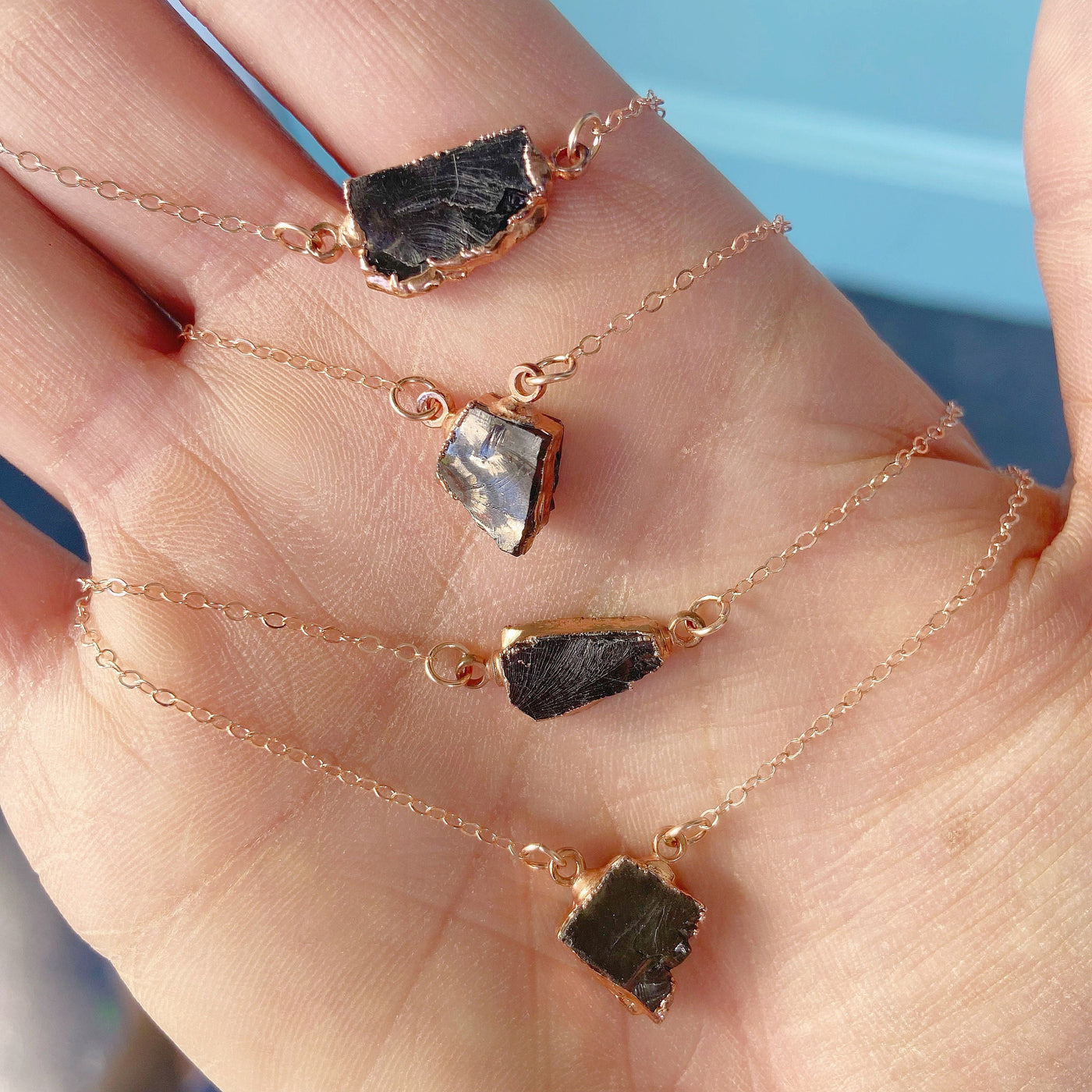 Rose Gold Noble Shungite Necklace