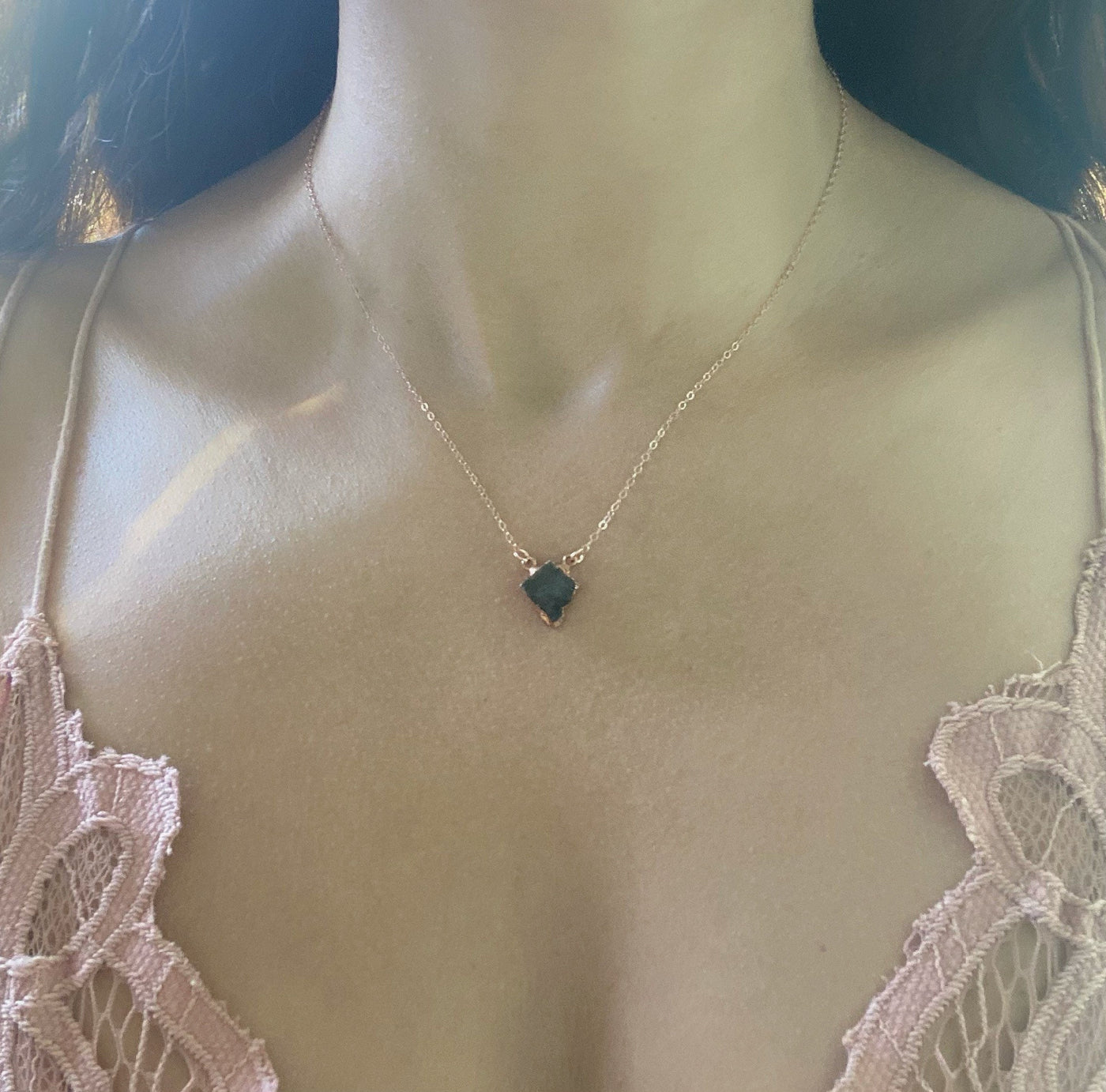 Rose Gold Noble Shungite Necklace