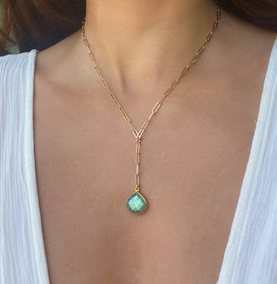 Labradorite Lariat Necklace