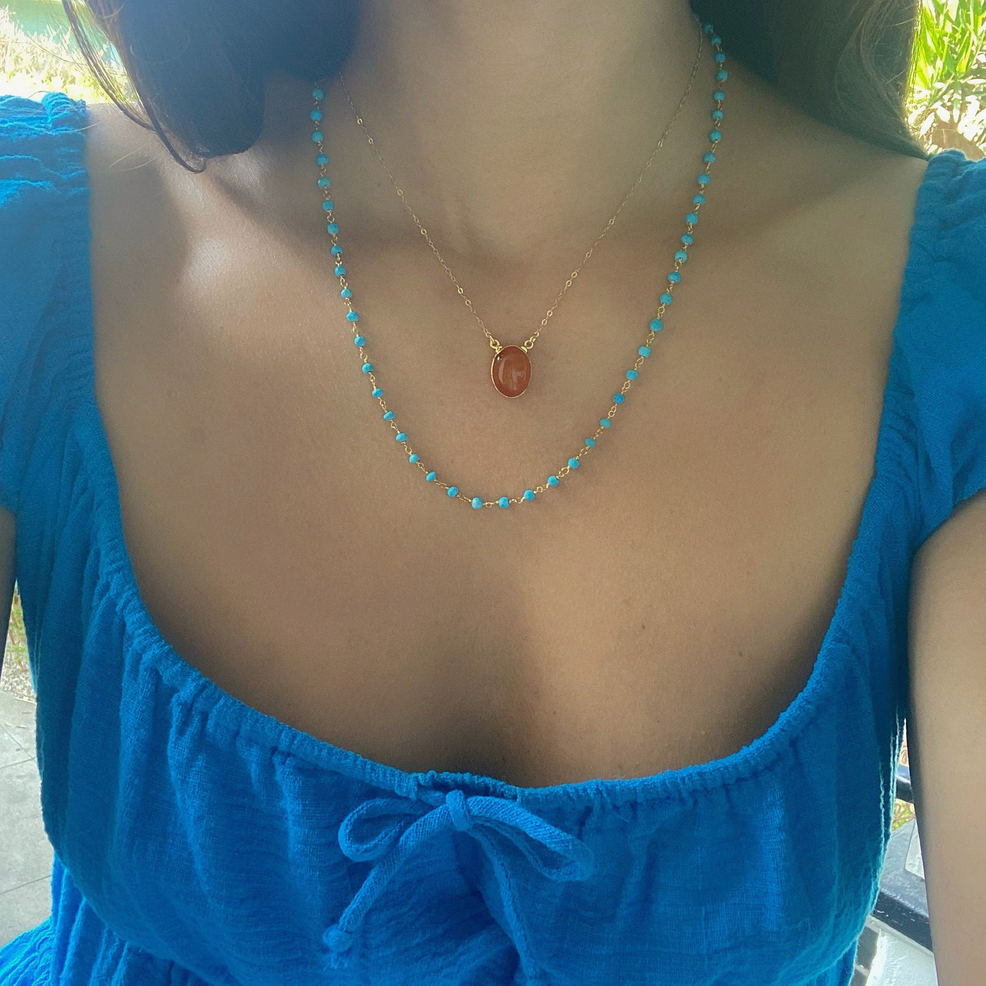 Carnelian Oval Pendant Necklace