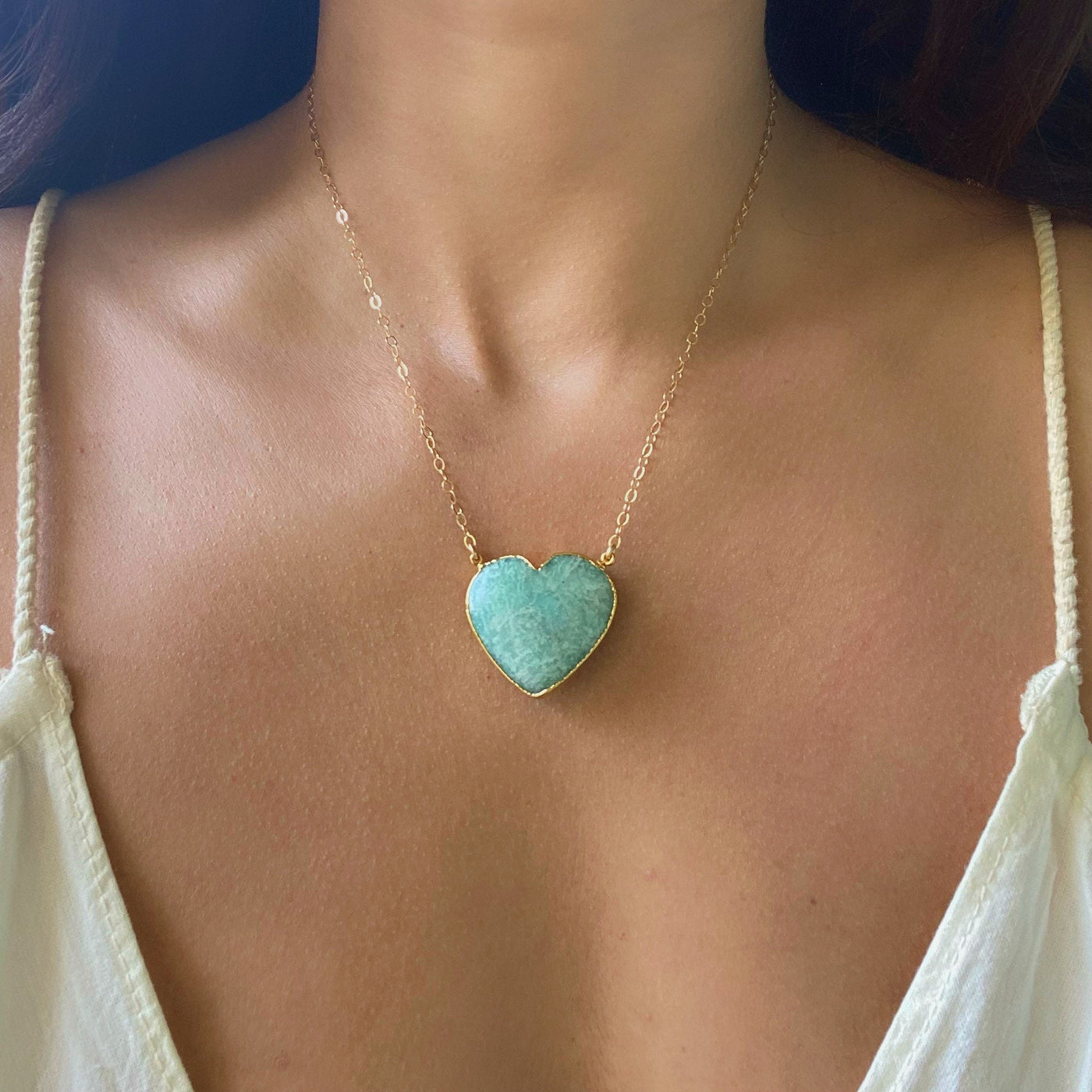 Amazonite Heart Necklace